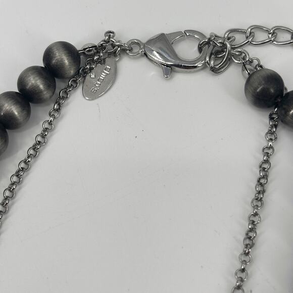 Chico’s Double Layer Beaded Charm Necklace 24" – Boho Mixed Metals Southwestern - Picture 5 of 6
